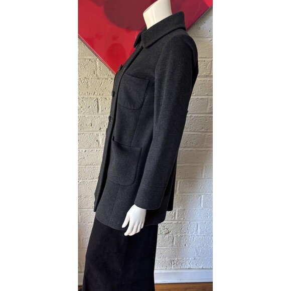 J. CREW Women Size Small Pea Coat Charcoal Black Wool Double Breasted - Picture 4 of 13